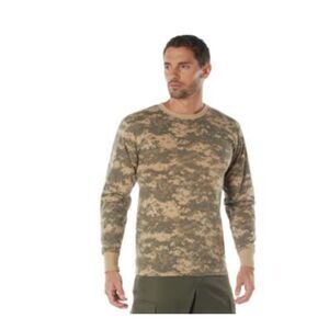 Rothco TWO PACK Long Sleeve Digital Camo Crewneck T-shirts Men's Size Large